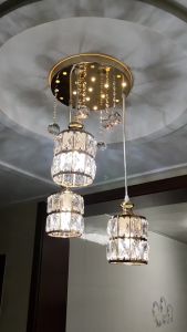 คริสตัลห้องรับประทานอาหาร LED จี้โคมไฟห้องนั่งเล่นโคมไฟเพดานสูงห้องนอนไฟตกแต่ง