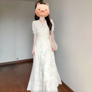 PEIZIXUAN | French V-Neck Gentle Style Dress