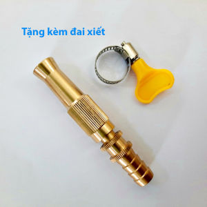 [ Tặng kèm đai siết ] Đầu vòi xịt tăng áp bằng đồng tăng áp lực nước mạnh mẽ chuyên dùng rửa xe hơi rửa sân tưới cây làm vườn