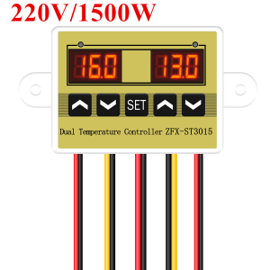 ZFX-ST3015 Dual Temperature Controller 12V 24V 220V Incubator Controller Digital Thermostat Temp Controller Regulator