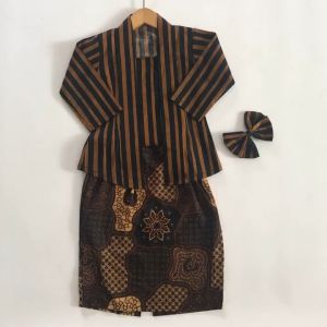 SETELAN KEBAYA ANAK LURIK / KUTUBARU ANAK/ KEBAYA LURIK ANAK WARNA GOLD
