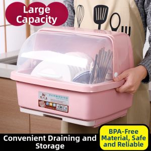 Draining Covered Storage Dish Rack