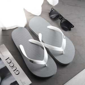 Mens Thick Bottom Rubber Slippers Summer Outdoor Wear Anti-Slip Deodorant High-End New Style Black Large Size Sandals Wear Resistant