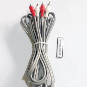 Cáp âm thanh AV 4 đầu dài 1.5m / 3m / 5m (Đầu âm thanh AV - Hoa sen Màu Xám Nâu)