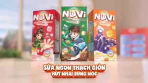 Thùng 48 Hộp NuVi Sữa Chua Uống Dâu Có Thạch Hộp 170ml - Thương Hiệu NUTIFOOD