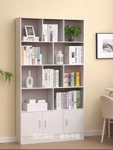 ชั้นวางหนังสือ ชั้นไม้ ชั้นวางของอเนกประสงค์ มาพร้อم ลิ้นชัก การเก็บเป็นกับ เคลือบปิดผิว มีสีมินิมอลสูง เคลือบปิดผิวด้วยเมลา