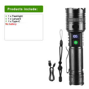 98000000LM Ultra Powerful 900W LED Flashlight Super Bright Type-C Rechargeable Portable Ultra Power Torch For Camping Fishing