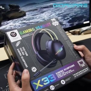 Onikuma X33 RGB Wired Over-ear Gaming Headset with RGB Lighting Noise Cancelling Microphone