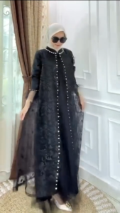 COD Lydia Dress Matt Tille Mix Brukat Apk Payet Size XL Dress Kondangan Terbaru 2025 Fashionable