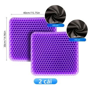 Đệm Ngồi Gel Thoáng Khí Thiết Kế Tổ Ong Giúp Giảm Áp Lực Giảm Đau Lưng Và Đau Xương Cụt Thích Hợp Cho Nhà Văn Phòng Xe Lăn Và Ô Tô