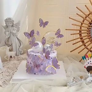 Pharaoh🎀10PCS Dekorasi Kue Bronzing Selebriti Internet Di Angin Peri Kupu-kupu Dekorasi Kue Insert Kartu Ulang Tahun Kue Insert COD