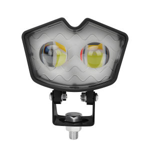 KEVANLY | 1/2pcs Motorcycle LED Spotlight White Yellow Flash With Red Demon Eye Ring 3Lines 4Modes For ATV Offroad RV UTV Fog Lamp 12-24V