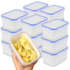 850/1750ml hai lớp hộp trữ ráo nước dùng cho thực phẩm lò vi sóng nhựa hộp kín cho tủ lạnh trái cây cầm tay rau tươi giữ hộp