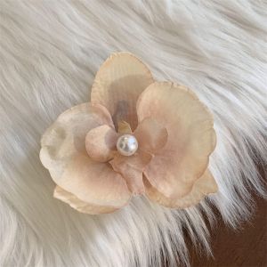 Elegant Butterfly Orchid Hair Clip Womens Forest System Side Duckbill Clip Back of Head Bun Hair Claw Hair Accessories