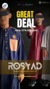 Jubah Anak Rosyad Lengan 3/4 Spunpoly Minyak