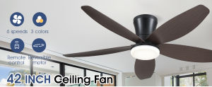 42 Inch Inverter Ceiling Fan with Light 5 Blade Big Ceilings Fan Heavy Duty Modern Ceilings Fan with Remote Electric Fan Standard Original Fan 6 Speed Mute Fan for living room bedroom Kitchen