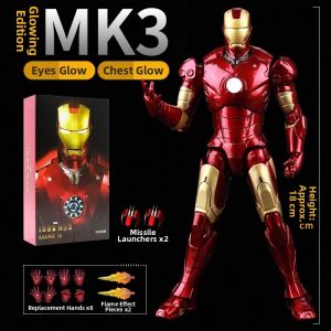 TAOZIAWA | Marvel Licensed Iron Man Mk42 Moveable Light-Up Chest Action Figure