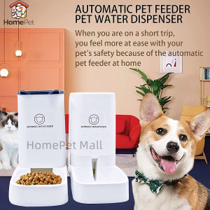 3.8L Pet Dog Cat 2in1 Automatic Food Water feeder Large Capacity dispenser Puppy Kitty Food Bowls Water Bowl Pet Bowl Cat Bowl Dog Bowl