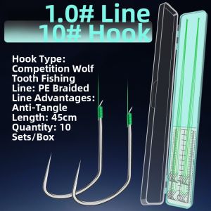 LAODAO | Ultra-light Fine Carp Hook with Pre-tied Leader Line Double Hooks