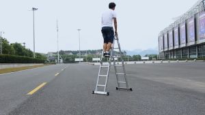 บันไดอลูมิเนียม บันไดพับได้ รุ่น 12ขั้น 16ขั้น และ 20ขั้น ปรับได้ถึง 8แบบ บันไดพับได้ แข็งแรง ตัวล็อคหนาแน่น บันไดอลูมิเนียมบันไดทรงA