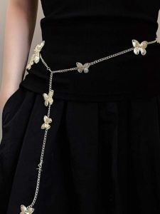 Golden Butterfly Thin Waist Chain with Skirt Classic Style Elegance Fancy Easiest for Match Minimalist Niche Design Belt Women