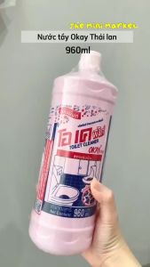 Nước Tẩy Bồn Cầu Tẩy Gạch Xi Măng Chai Tẩy Hồng Nhà Tắm Toilet Đa Năng Okay Pink Cao Cấp 960ml