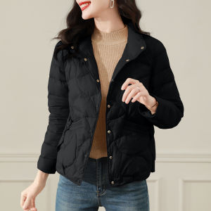 NVSHENJI | Slim Fit Lightweight Short Puffer Jacket For Women Fashionable Stand Collar Korean Style Commute Winter Outerwear Coat