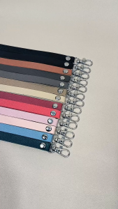 Lanyard Name Tag PU Leather / Tali Strap ID Card Kulit Imitasi Tebal Premium