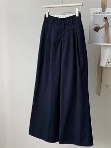 High Waist Wide Leg Loose Drop-Front Slacks Trousers