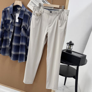 Mens Golf Tour Summer Ice Silk Cool Feeling Straight Leg Casual Pants Long Trousers Youth Fashion Business Casual Pure Color