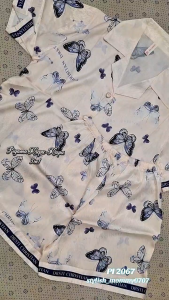 PIYAMA BAJU TIDUR WANITA 3IN1 SUTRA PI2067