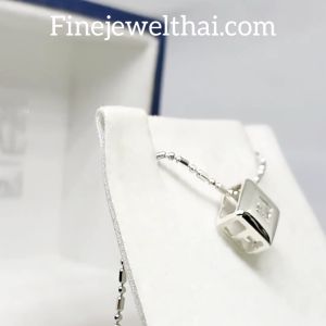 Finejewelthai-จี้เงินแท้ จี้รูปหัวใจ เลือกฝังเพชรสังเคราะห์หรือพลอยแท้ได้-P1119gem (ราคานี้ไม่รวมสร้อยนะคะ)