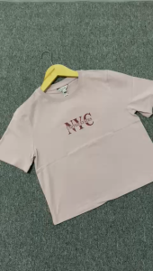 Kaos Wanita Pendek Remix RIOC378P30 Pink Katun Kasual Original