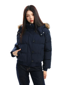 Detachable Fur Hood Thick Warm Short Down Jacket