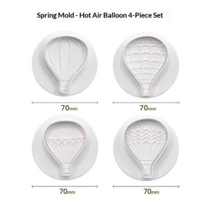 ⚑4PCS Hot Air Balloon Cookie Cutters Set3D Pressable Plastic Cookie Stamps for Kids BakingFondant & Cake Decor