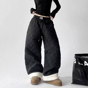 MUYUZI | Warm Weather-resistant Dual-wear Flexible Diamond Checkered Cotton Pants