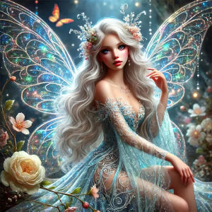 KAYOU | Diamond Embroidery Woman Portrait Painting Girl DIY Elf Diamond Mosaic Flower Picture Rhinestones Handmade Hobbyframeless