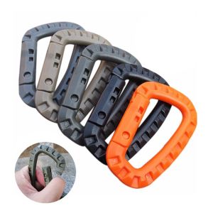 5pcs 8.5cm Tactical Backpack Buckle Fast Carabiner Plastic Hook D Shape Mosqueton EDC Gear For Outdoor Camping