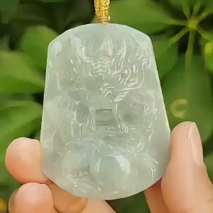 Crafted as Dragon Pendant on Natural Type A Jadeite Jade certificate weighs 40.23 grams measurement 59 * 45.8 * 8.7 mm - SG Local Seller (pendant341)