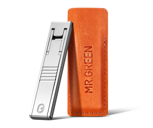 Mr.Green | MR.GREEN Ultra Thin Nail Clippers Portable Nail Cutters With Cow Leather Cover Superior Texture Stainless Steel Manicure Tool