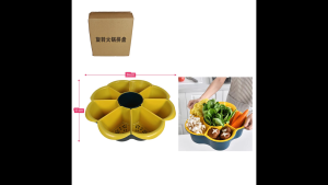 Rotating Hot Pot Platter Rotatable Platters for Serving Food - 9 Comparment