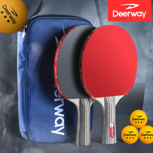 Table Tennis Racket Original Pingpong Racket Table Tennis Racket Set Training with 2 Premium Pingpong Rackets and 3 Ping Pong Balls Ping Pong Set with Portable Cover Case Bag Professional Long Handle Short Handle Ping Pong Racket