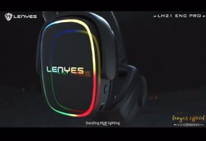 LH21PRO - HEADPHONE LENYES LH-21 Pro ENC RGB Light 40ms Headphone Gaming Bluetooth hifi stereo heavy bass wireless headset