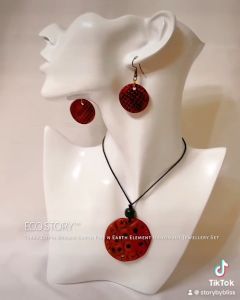 ECO STORY™ Terra Cotta Brown-Earth Fire n Earth Element Designer Handmade Jewellery Set