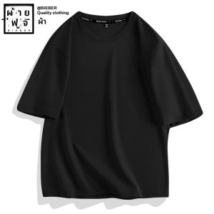 เสื้อยืดคอกลมแขนสั้นทรงหลวมสไตล์อเมริกันสำหรับผู้ชาย ผ้าฝ้ายแท้ 100% ฤดูร้อน 2025 เสื้อยืดคู่รัก สไตล์ลำลอง สวมใส่สบาย