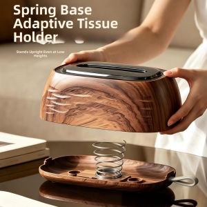 GOLDLONSEN | Walnut Grain Chinese Style Tissue Box