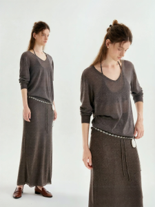 Fano | Bộ 2 Món Knit Bán Trong Suốt Phong Cách Thư thái