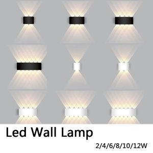 LED Aluminium Wall Light AC110V-220V Outdoor Waterproof Home Decoration Up Down Wall Interior Lamp Living Room Bedroom 2-12W