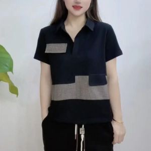 HUAXUNRAN | Summer Loose Collar T-shirt for Women