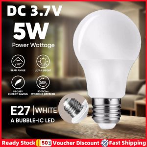 【Local Delivery】KEBIDU 3PCS Mini Light Bulb 5W DC 3.7V Low Voltage E27 Light Bulb White Energy-Saving LED Bulb For Desk Decorations Home Room KEBIDU